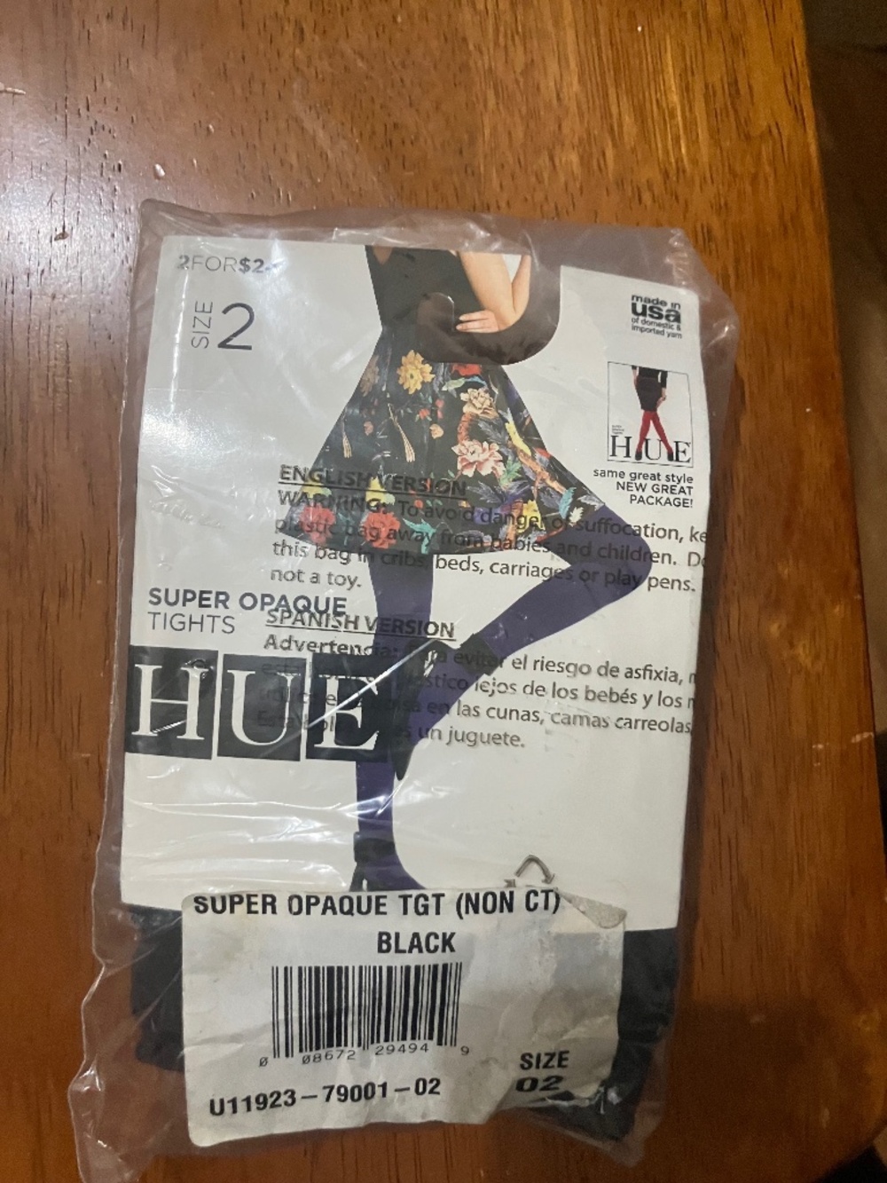 HUE Super Opaque Black Tights